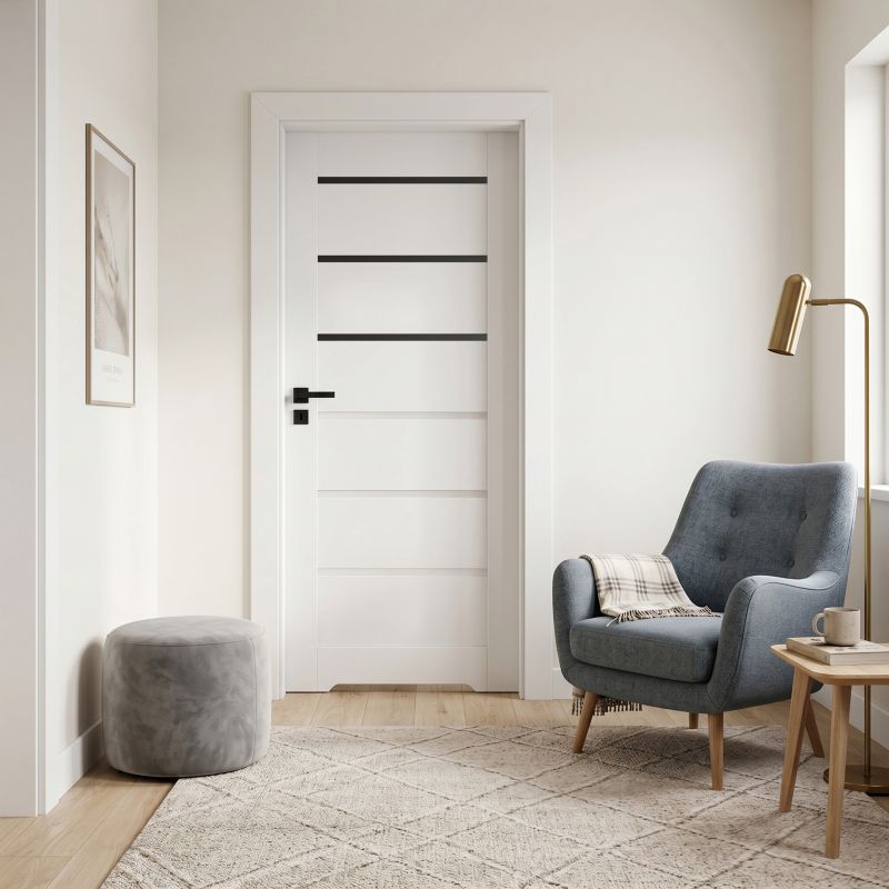 Indvendig Dør Toreno 70 cm Hvid med Sorte Glas