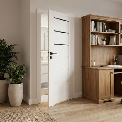 Indvendig dør Toreno 80 cm Hvid med Sort Glas