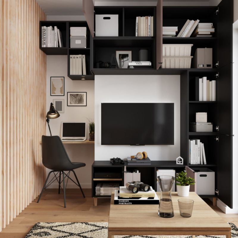 Dør til korpus 112,5 x 37,5 cm GoodHome Atomia mat‑sort