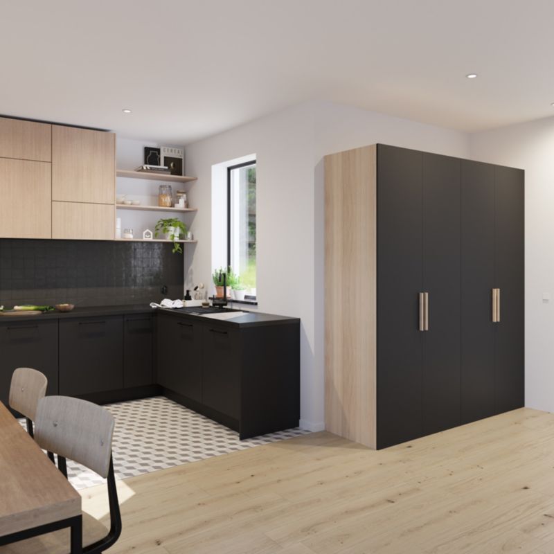 Dør til korpus 225 x 37,5 cm GoodHome Atomia mat-sort