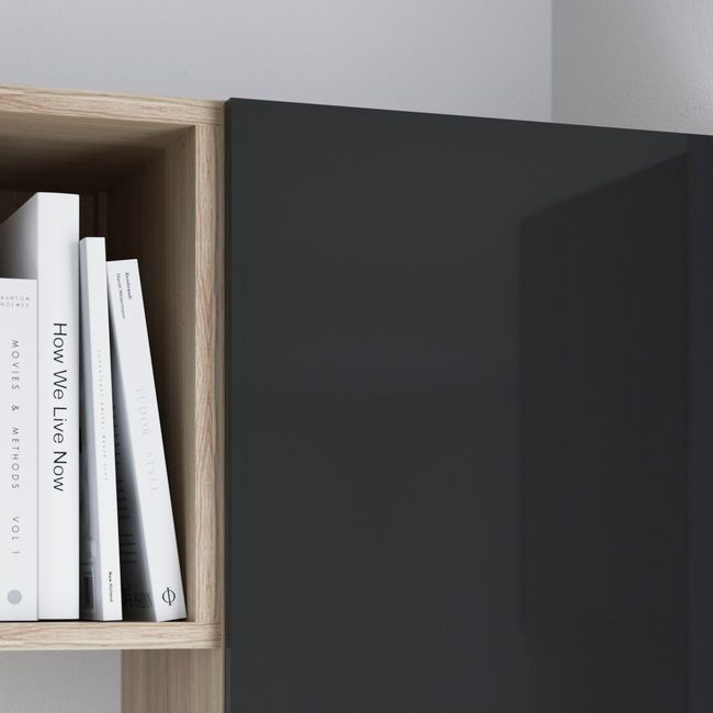 Dør til korpus 37,5 x 225 cm GoodHome Atomia antracit højglans