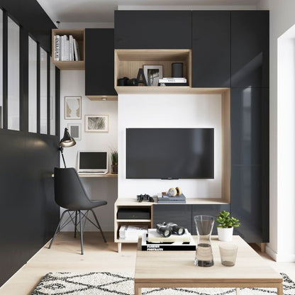 Dør til korpus 37,5 x 225 cm GoodHome Atomia antracit højglans