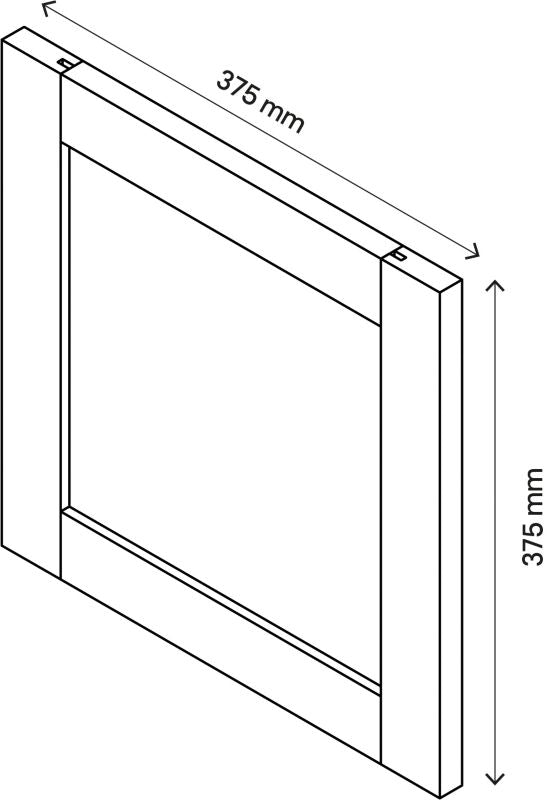 Dør til korpus 37,5 x 37,5 cm GoodHome Atomia hvid/gennemsigtigt glas