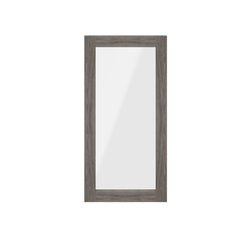 Dør til korpus 37,5 x 75 cm GoodHome Atomia grå eg/gennemsigtigt glas