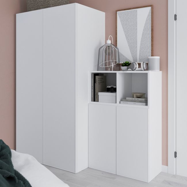 Dør til korpus 37,5 x 75 cm GoodHome Atomia med ramme i mat hvid
