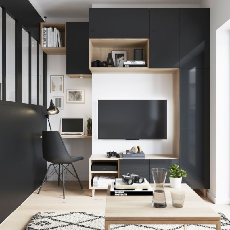 Dør til korpus 50 x 187,5 cm GoodHome Atomia antracit højglans