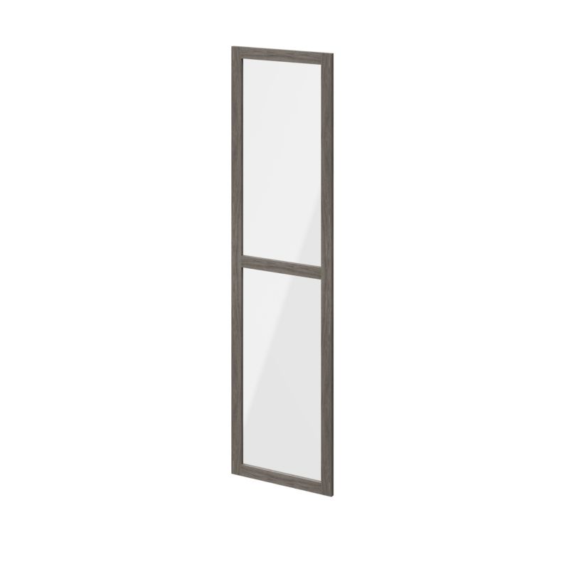 Dør til korpus 50 x 187,5 cm GoodHome Atomia grå eg/gennemsigtigt glas