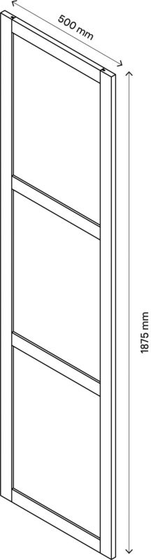 Dør til korpus 50 x 187,5 cm GoodHome Atomia eg/matglas