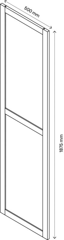 Dør til korpus 50 x 187,5 cm GoodHome Atomia eg/gennemsigtigt glas
