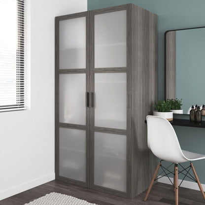 Dør til korpus 50 x 225 cm GoodHome Atomia grå eg/mat hvidt glas