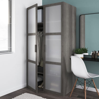 Dør til korpus 50 x 225 cm GoodHome Atomia grå eg/mat hvidt glas