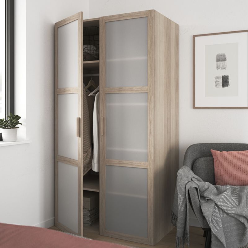 Dør til korpus 50 x 225 cm GoodHome Atomia egetræ/matglas