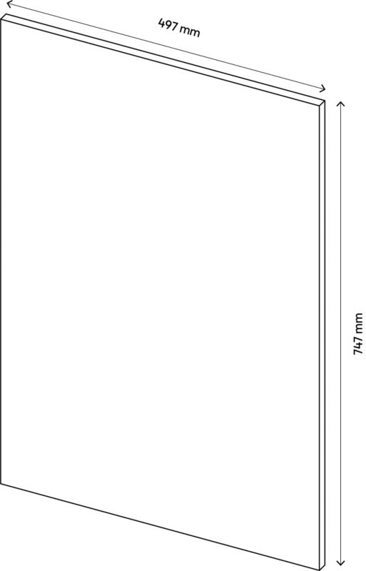 Dør til korpus 50 x 75 cm GoodHome Atomia antracit højglans