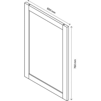 Dør til korpus 50 x 75 cm GoodHome Atomia grå eg/gennemsigtigt glas