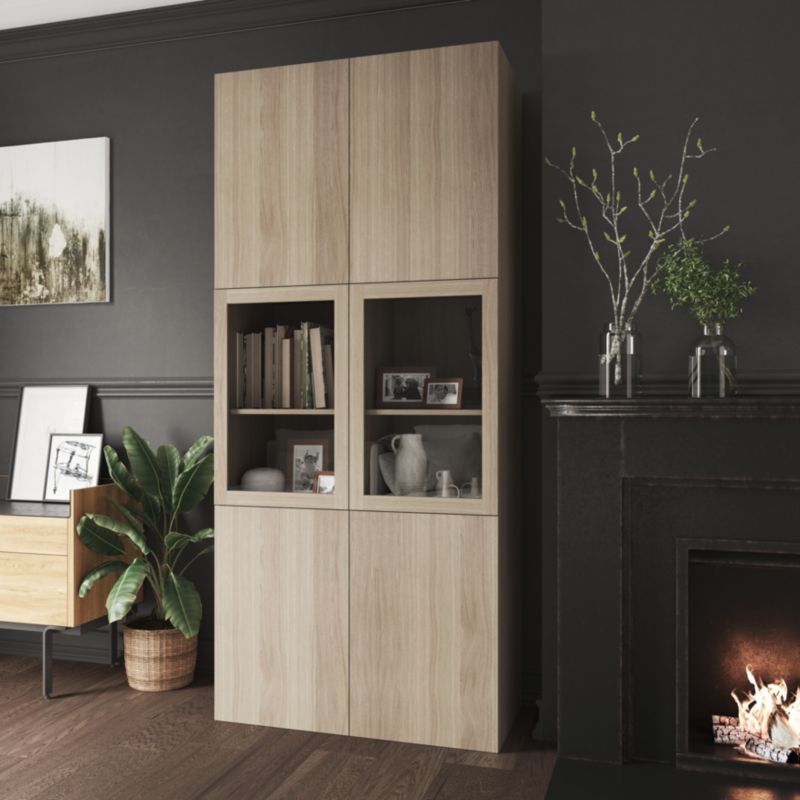 Dør til korpus 50 x 75 cm GoodHome Atomia eg/gennemsigtigt glas
