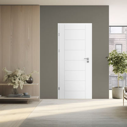 Indvendig dør Exmoor Sette 70 Højre Hvid 2035x744 mm
