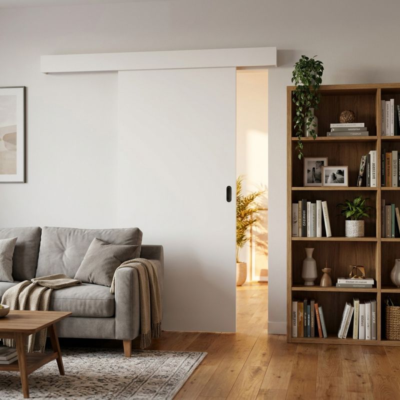 Skydedør Exmoor 80 cm Hvid