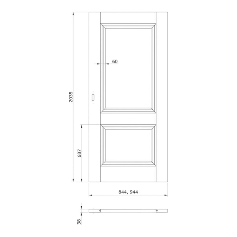 Skydedør Surin 80 cm Hvid