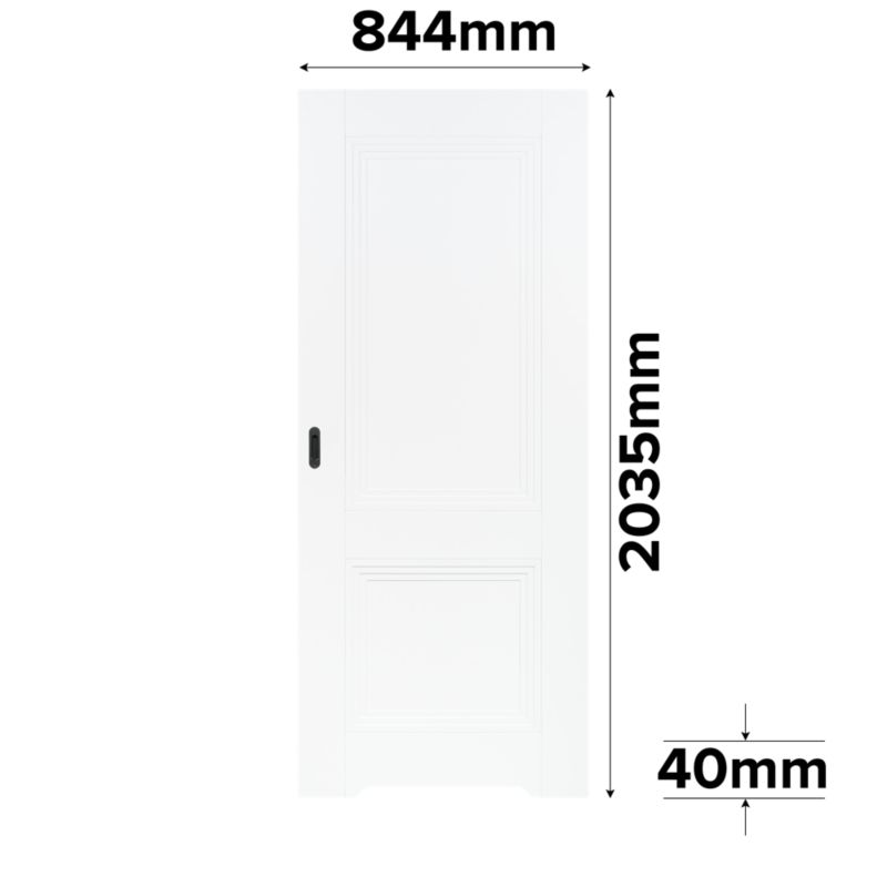 Skydedør Surin 80 cm Hvid