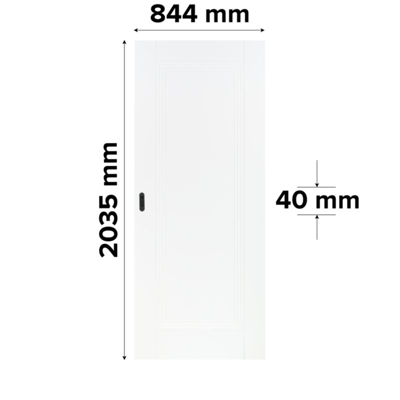 Skydedør Tanaro 80 cm Hvid Mat