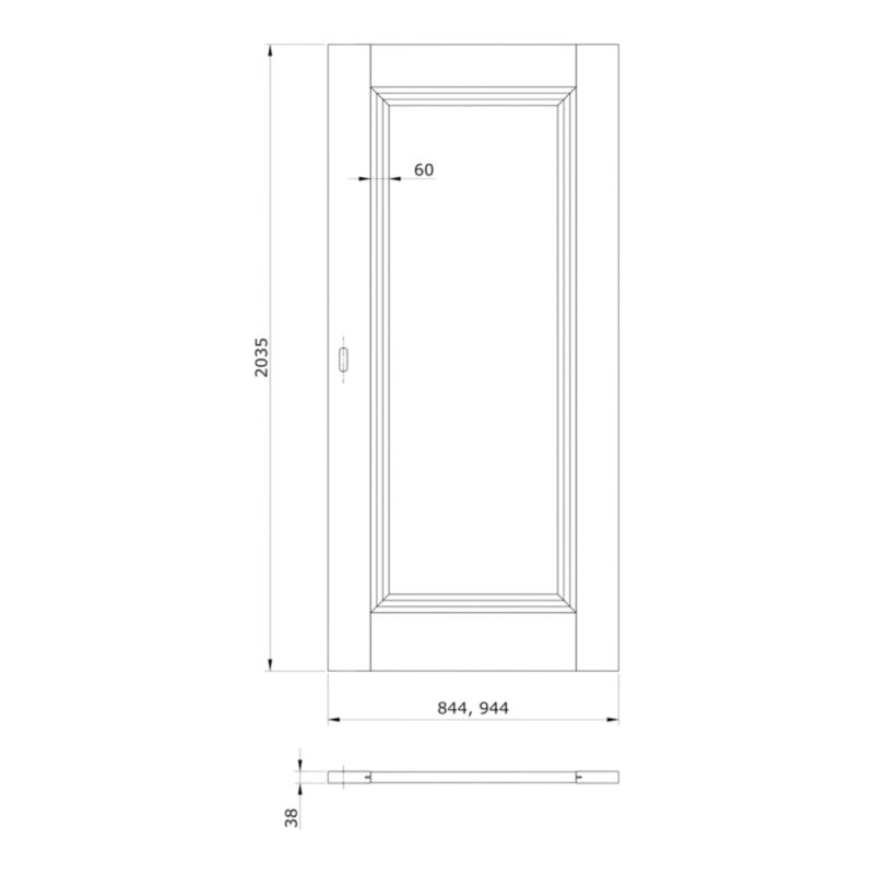 Skydedør Tanaro 90 cm Hvid Mat
