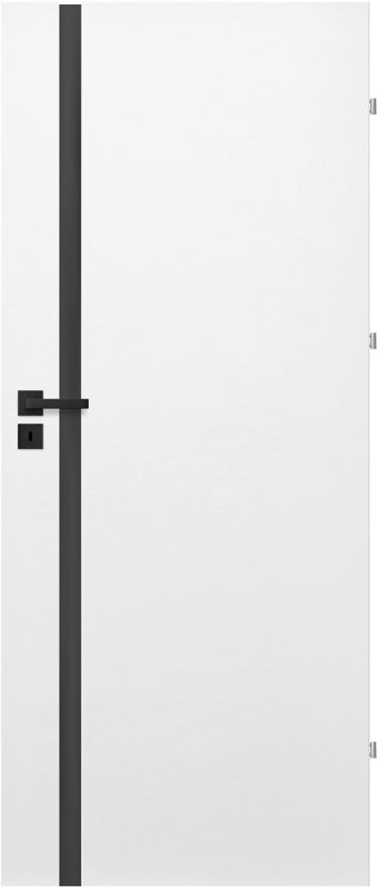 Indvendig dør Exmoor 80 Højre Hvid Sort Glas