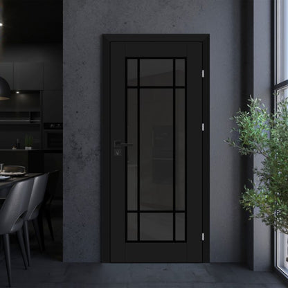 Indvendig dør Fortia Bali Sort 80 Højre Røget Glas