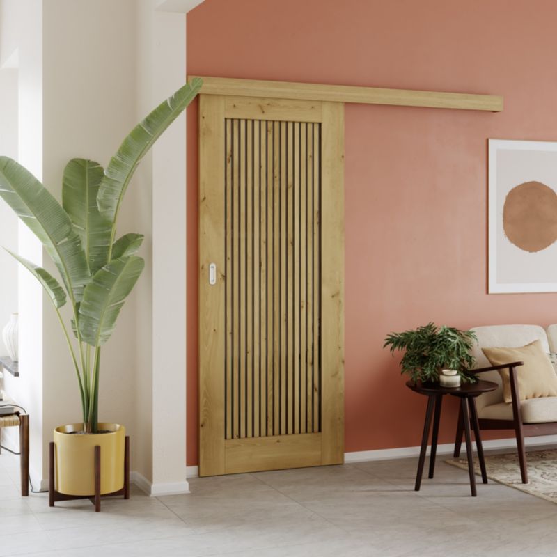 Indvendig dør Fortia Bali 80 cm venstre Boston Eg Røget Glas