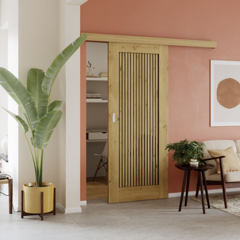 Indvendig dør Fortia Bali 80 cm venstre Boston Eg Røget Glas