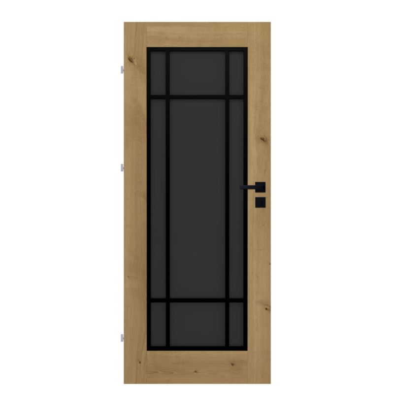 Indvendig dør Fortia Bali 80 cm venstre Boston Eg Røget Glas