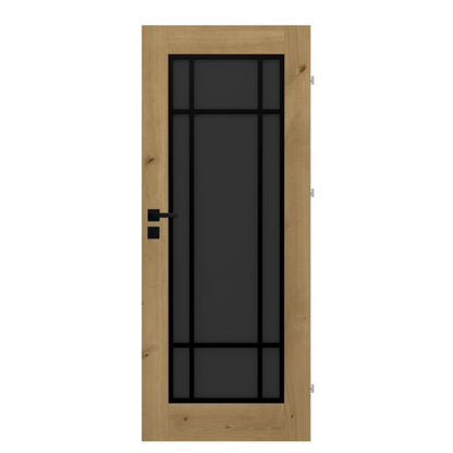 Inderdør Fortia Bali 80 cm Højre Eg Boston Røget Glas