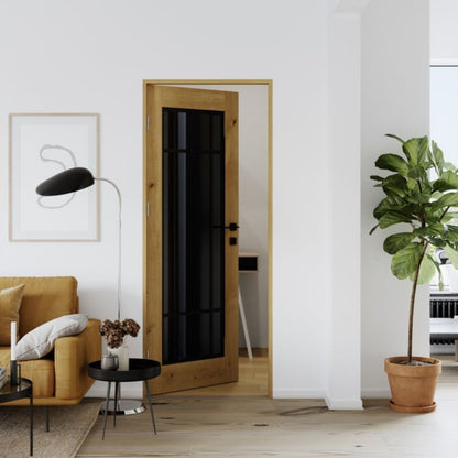 Inderdør Fortia Bali 80 cm Højre Eg Boston Røget Glas