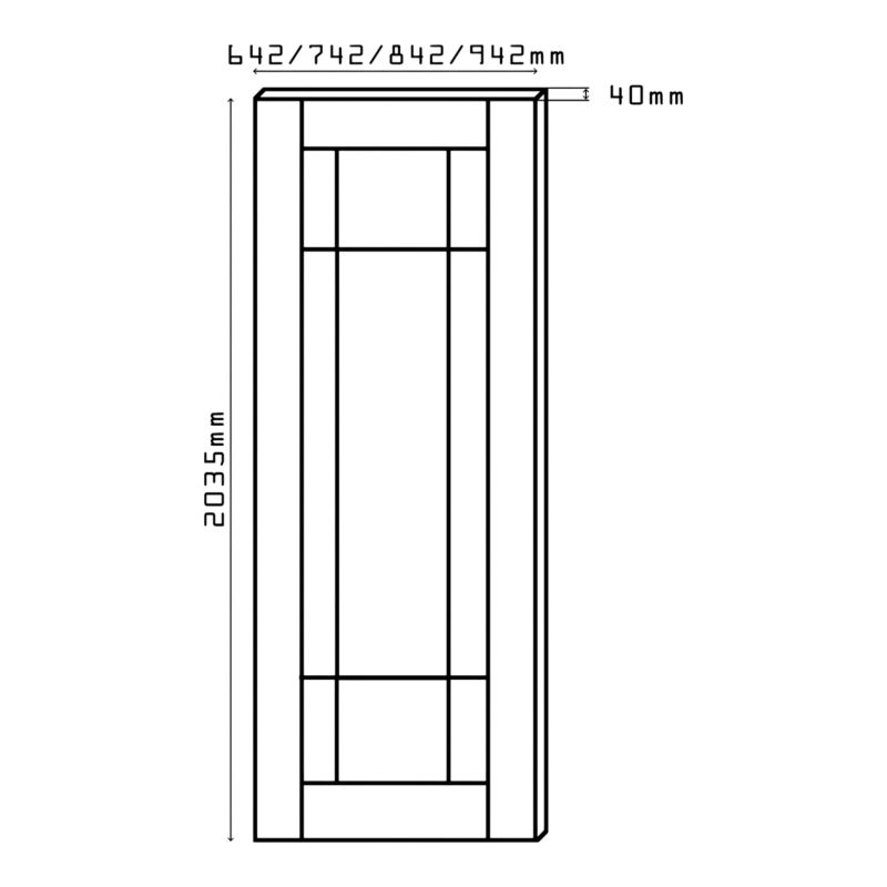 Indvendig Dør Bali 90x203,5 cm Højre Boston Eg Røget Glas