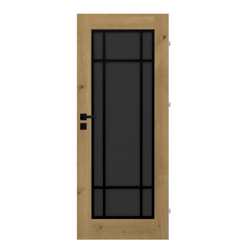 Indvendig Dør Bali 90x203,5 cm Højre Boston Eg Røget Glas