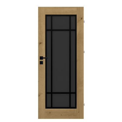 Indvendig Dør Bali 90x203,5 cm Højre Boston Eg Røget Glas