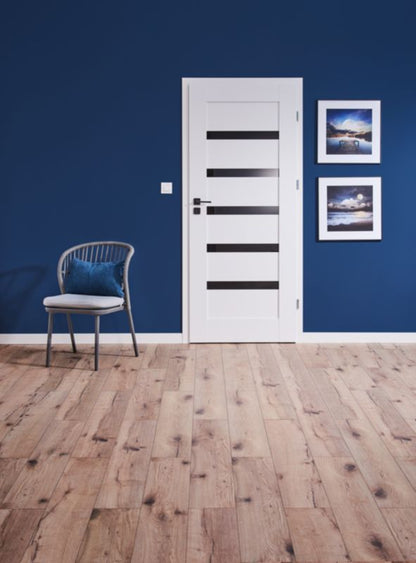 Indvendig dør Credis 70 Venstre Hvid Sort Glas