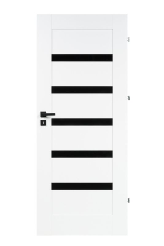 Indvendig Dør med Sort Glas 94x204 cm Hvid | 5063022626417