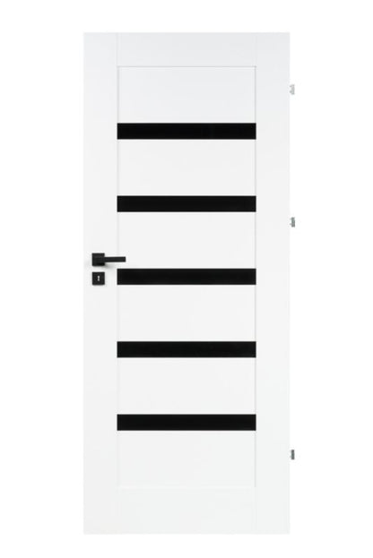 Indvendig Dør med Sort Glas 94x204 cm Hvid | 5063022626417