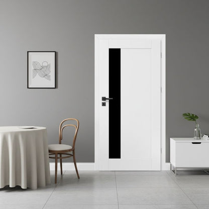 Inderdør Fortia Fado 80 Højre Hvid Premium med Sort Glas