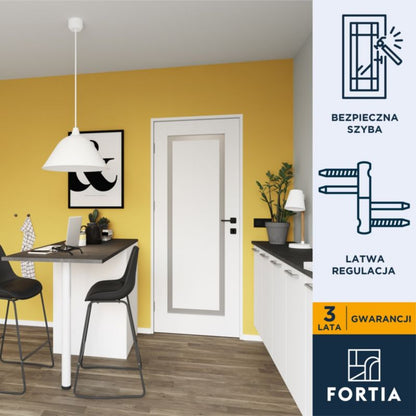 Indvendig dør Fresno 70 Venstre Hvid 2035x744x40 mm