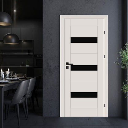 Indvendig dør Kos 70 cm Højre Kashmir Sort Glas