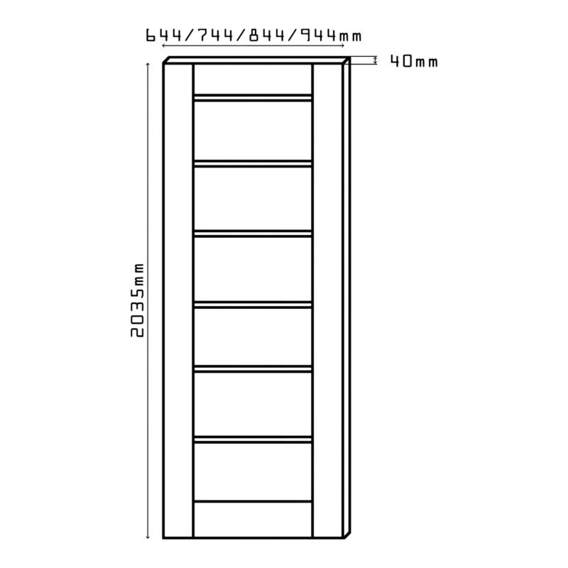 Indvendig dør Fortia Toreno Valnød 70 Venstre Sort Glas