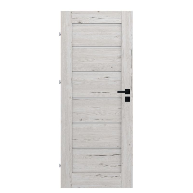 Inderdør Fortia Toreno Silver 80 Venstre Slim Hvid Glas