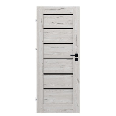Indvendig dør Fortia Toreno Silver 80 Venstre Slim Sort Glas