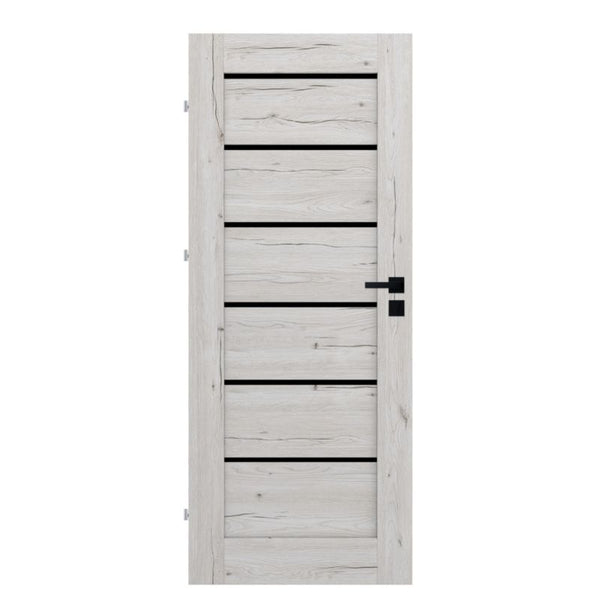 Indvendig dør Fortia Toreno Silver 80 Venstre Slim Sort Glas
