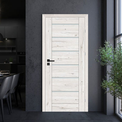 Indvendig dør Toreno 80 cm Højre Slim Hvid Glas