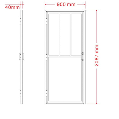 Indvendig dør Industrial 80 cm Venstre Sort