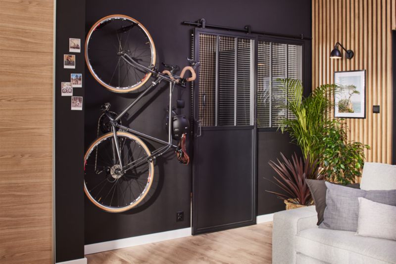 Skydedør Industrial 80 cm Sort Stål
