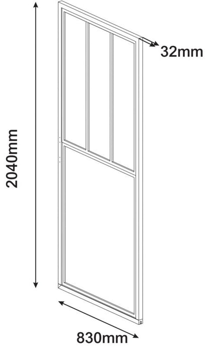 Skydedør Industrial 80 cm Sort Stål