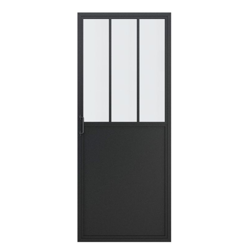 Skydedør Industrial 80 cm Sort Stål